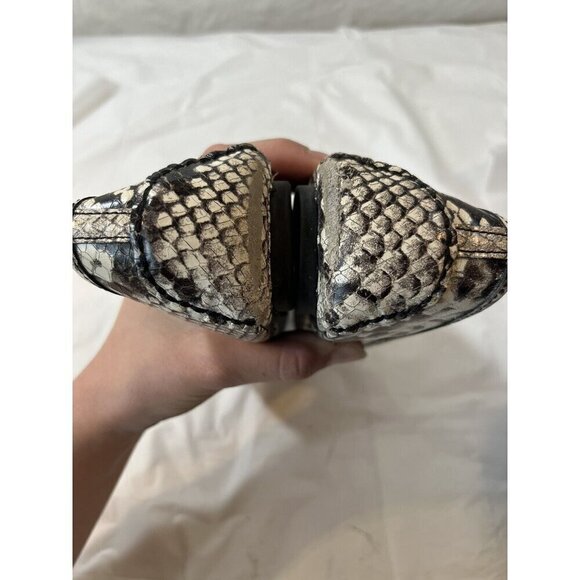 Michael Kors Fulton Moc Natural Embossed Snake Print Leather Flats  size 8 - Picture 5 of 16